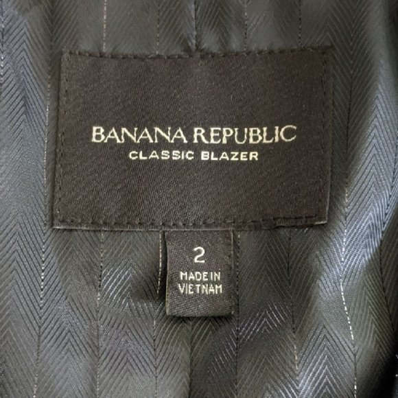 BANANA REPUBLIC Pinstripe Classic One Button Blazer Size 2 - Picture 3 of 15